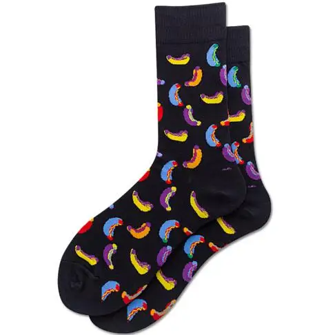 New Women Creative Cartoon Dessert Food Pattern Breathable Sweat-Absorbing Deodorant Cotton Middle Tube Socks Couple k2769 - Цвет: 7
