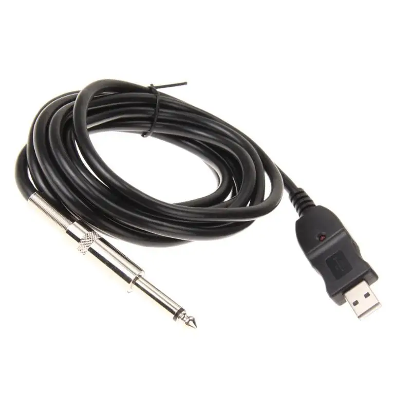 Бас-гитары 1/4 6,3 мм к USB Интерфейс подключение по ссылке PC инструментальный кабель аудио адаптер конвертер USB гитарный кабель 3M Z70