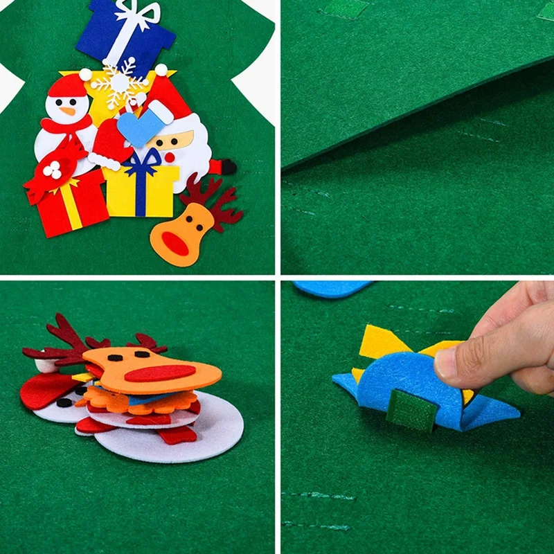 Felt Christmas Tree for Kids-3D DIY 26Pcs Detachable Ornaments, Xmas Decorations Wall Ha