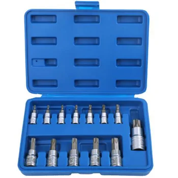 

14pcs/Set Chrome Vanadium Steel Torx Star Bit Socket Driver Bits Storage Case