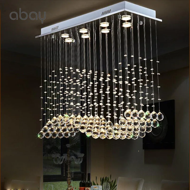 

Rectangle crystal lamp dining room pendant light individuality brief lamp modern bar counter rectangle crystal restaurant