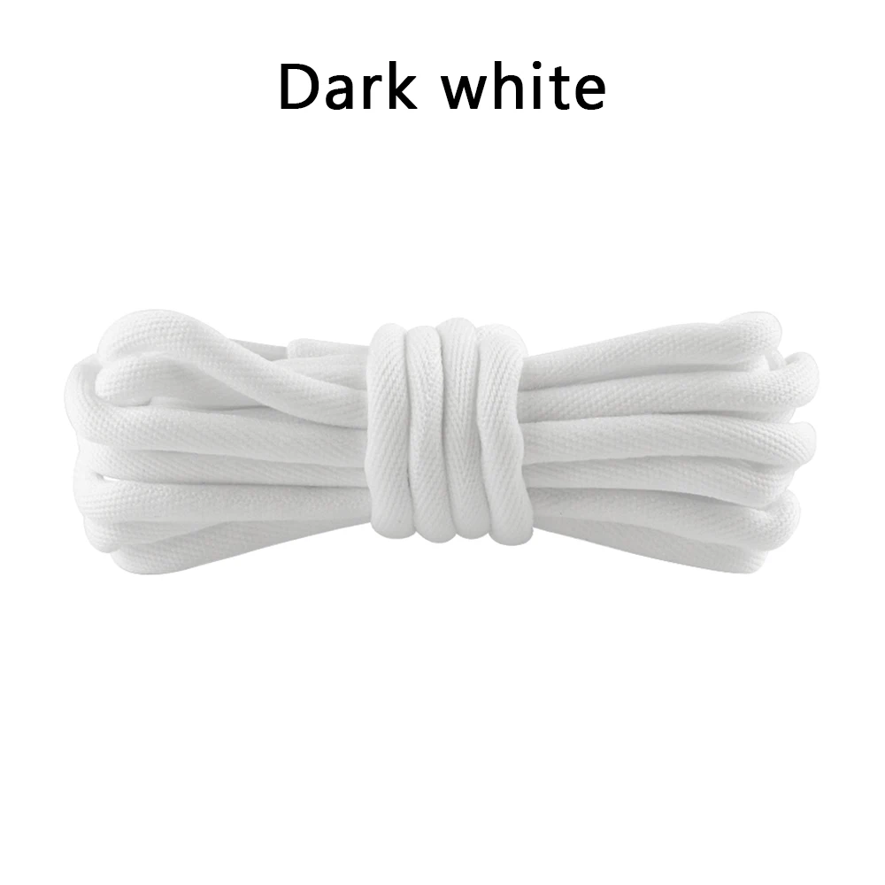 Dark white 1 пара круглых эластичных шнурков для обуви, женские и мужские ботинки, спортивные кожаные аксессуары для обуви, шнурки с круглыми шнурками - Цвет: Dark white