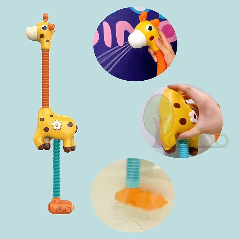 baby toddler toys by age	 Bath Toys for Kids Electric Giraffe Animal Sucker BaBy Bath Toys Spray Water Toys for Kids Outside Pool Bathtub Toys Sprinkler baby toddler toys for 1 year