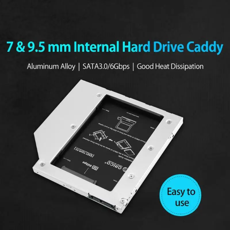ORICO L95SS Optibay 2nd HDD Caddy 9,5 мм алюминиевый Универсальный SATA 3,0 2," SSD чехол адаптер для жесткого диска DVD HDD для ноутбука ODD