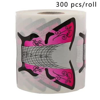 

300pcs Manicure UV Gel Nail Extension Sticker Acrylic Tips Easy Remove Form Guide DIY Self Adhesive Size Mark Butterfly Pattern
