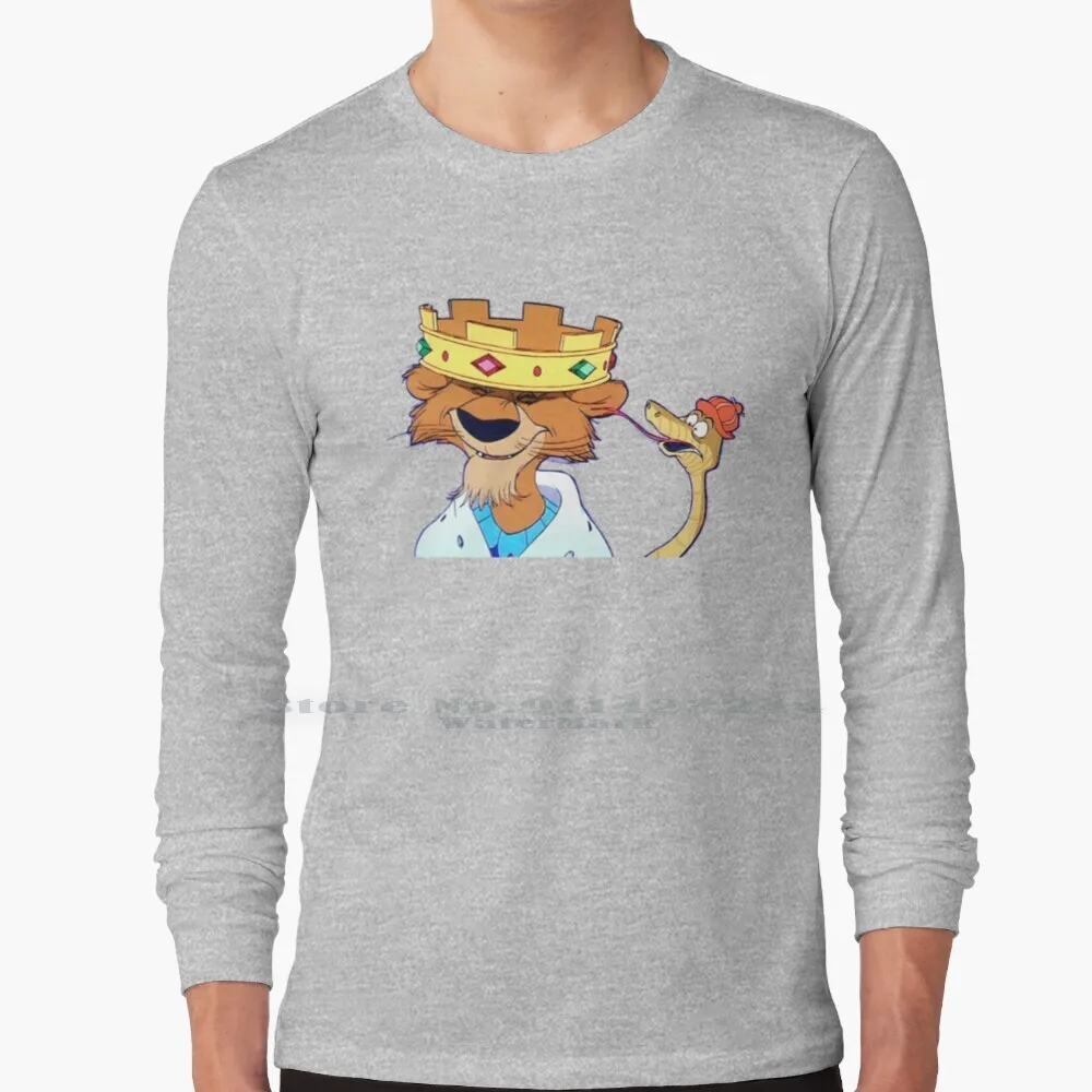 Maglietta A Maniche Lunghe King And Hiss Tee King Robin Hood Crown Prince Tendenza Creativa Vintage Cool Gift Euro Us Size Big Size