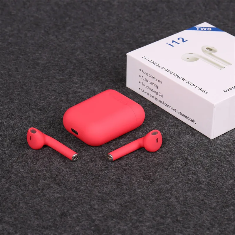 I12 bluetooth-гарнитура 5,0 Сенсорное всплывающее окно автоматически загружается Беспроводная Спортивная Поддержка siri tws bluetooth-гарнитура