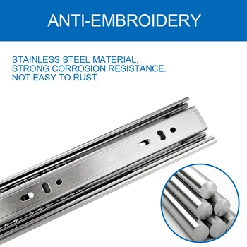 

Soft Close Drawer Slides 10-24 Inch Tri-Fold Full Extension Ball Bearing Rails 25-60CM