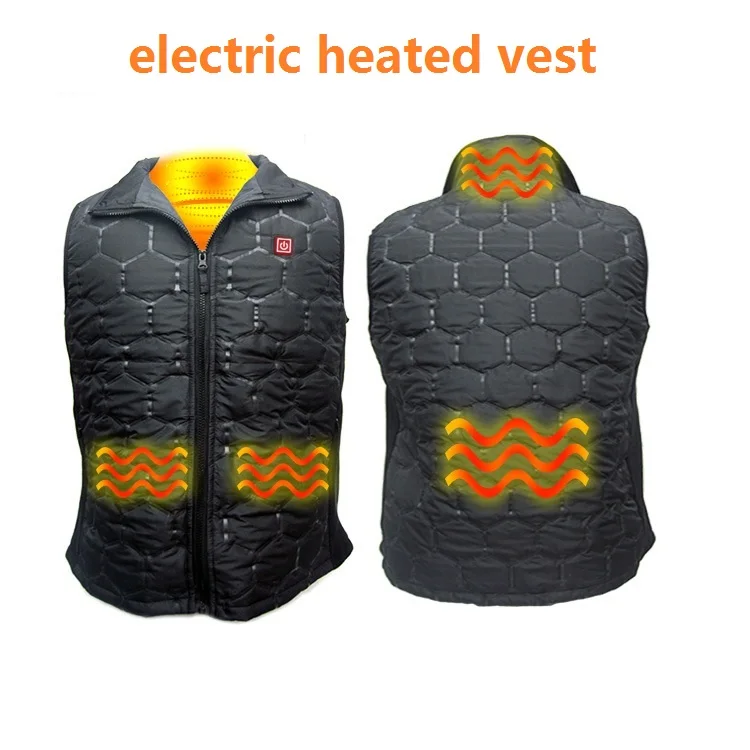 Трехзубчатый Регулируемый температурный Электрический usb-жилет с подогревом, мужской жилет, жилет, Женское пальто, теплая флисовая куртка с подогревом