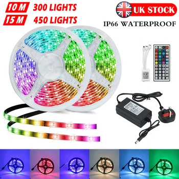 

10M 15M 5050 RGB LED Strip Light With IR Remote Control Waterproof for Party Christmas Holiday Light String Decoration