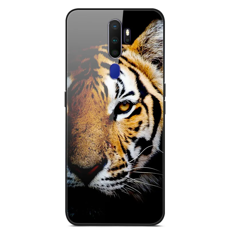 Закаленное стекло Чехол для OPPO A9 Case Жесткий ПК Красочная задняя крышка Для OPPO A9 Чехлы Бампер OPPO A9 A9 Чехол для телефона