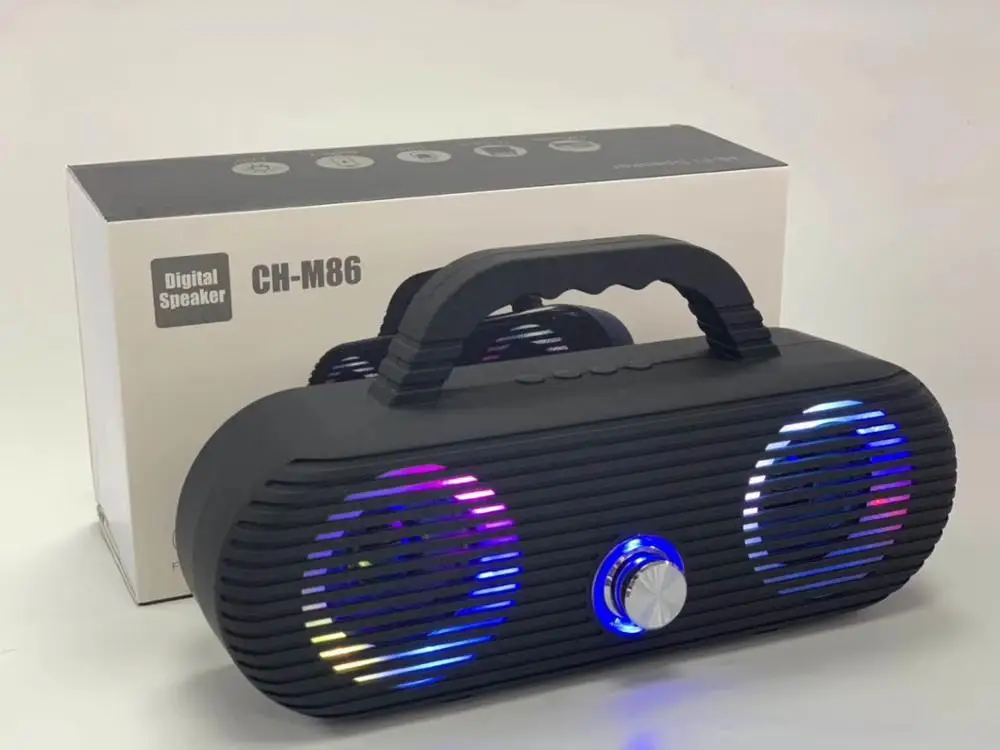 CH-M86 Bluetooth динамик светодиодный уличный Bluetooth портативный динамик Настольный мини беспроводной красочный свет - Цвет: m86  black