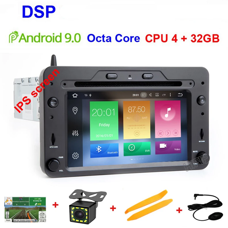 Ips Android9.0 Восьмиядерный 4 ГБ Автомобильный DVD gps навигационный плеер стерео для Alfa Romeo Spider 2006 радио головное устройство Bluetooth wifi - Цвет: 4G RAM 32G ROM DSP