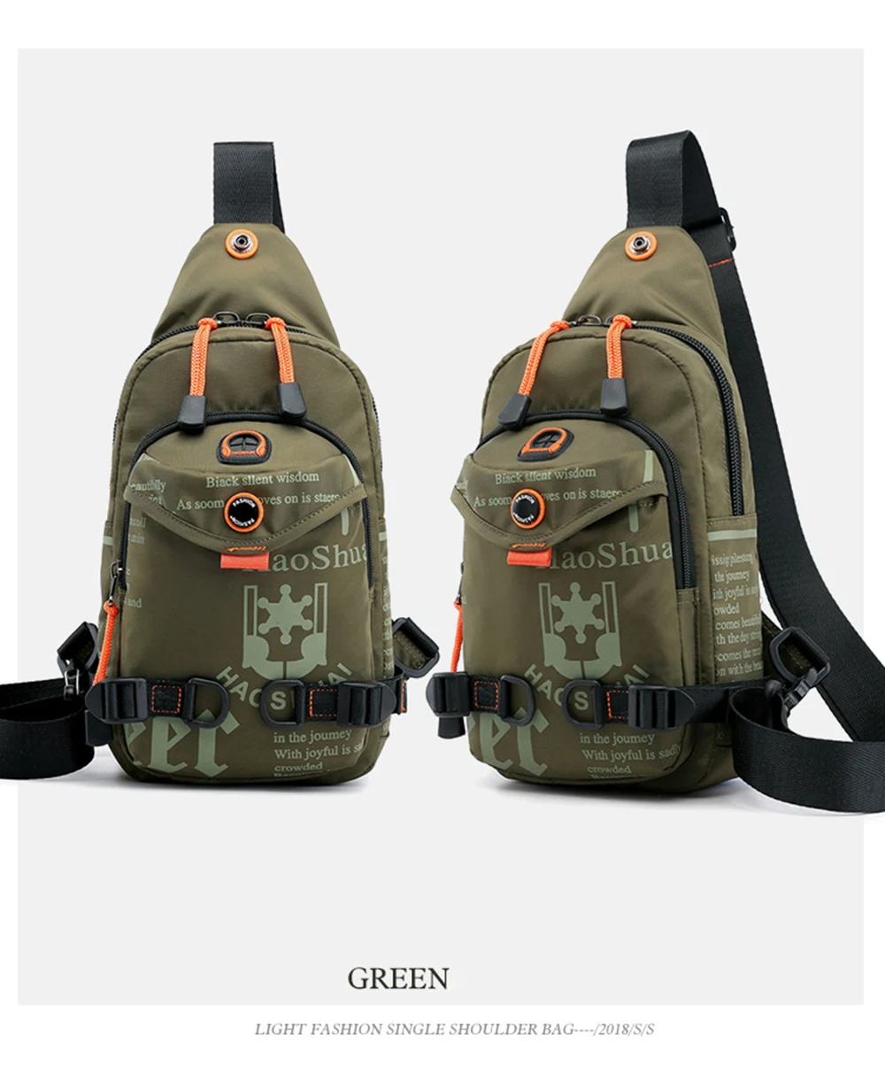 New Men Chest Bag High Quality Nylon Rucksack Knapsack Brand Famous Travel Casual Male One Shoulder Bags Sling Backpack Daypack