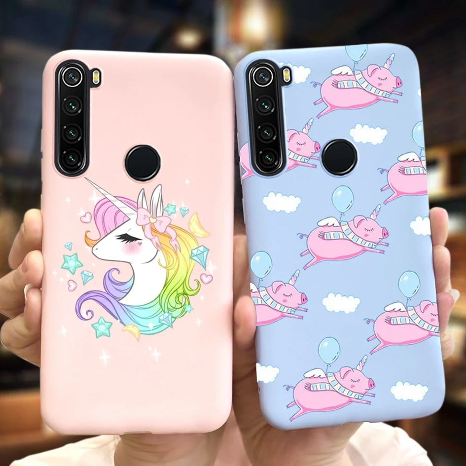 For Fundas Xiaomi Redmi 8A Note 8 Pro Case Cute Cartoon Silicone Pattern Back Cover For Redmi Note 8 Pro Redmi8 A8 8 A Phone Bag xiaomi leather case card