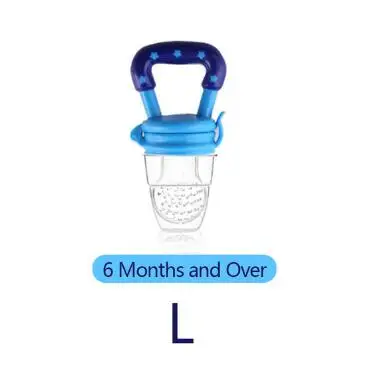 Baby teethers Fresh Food Nibbler Feeder teether Newborn Safety Feeding Nipple Mesh Bag Chew Fruits Vegetables Soother feeders - Цвет: blue L