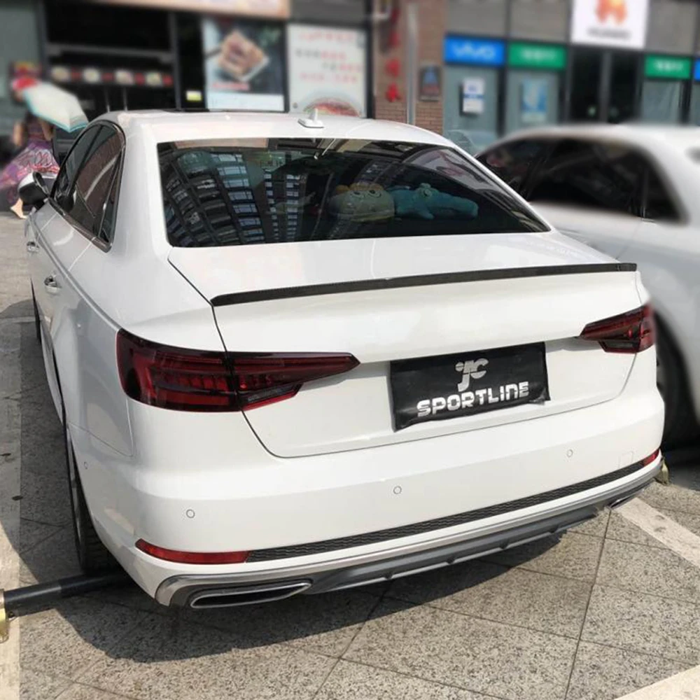 Задний багажник спойлер крыло губы для Audi A4 Sline S4 B9- углеродное волокно