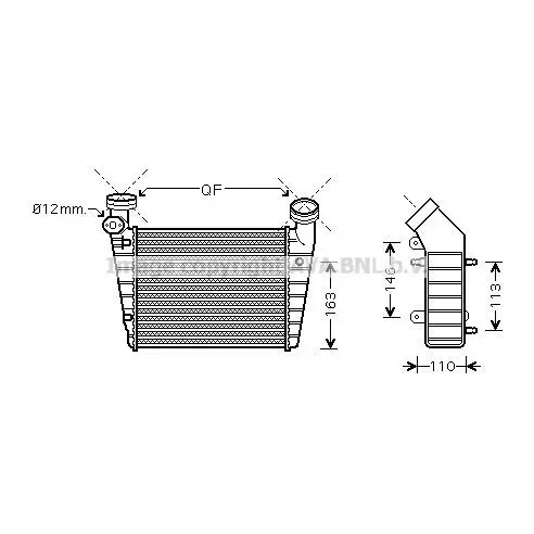 Интеркулер VW Passat, Skoda SuperB 1.8T 00-03 AVA QUALITY COOLIN