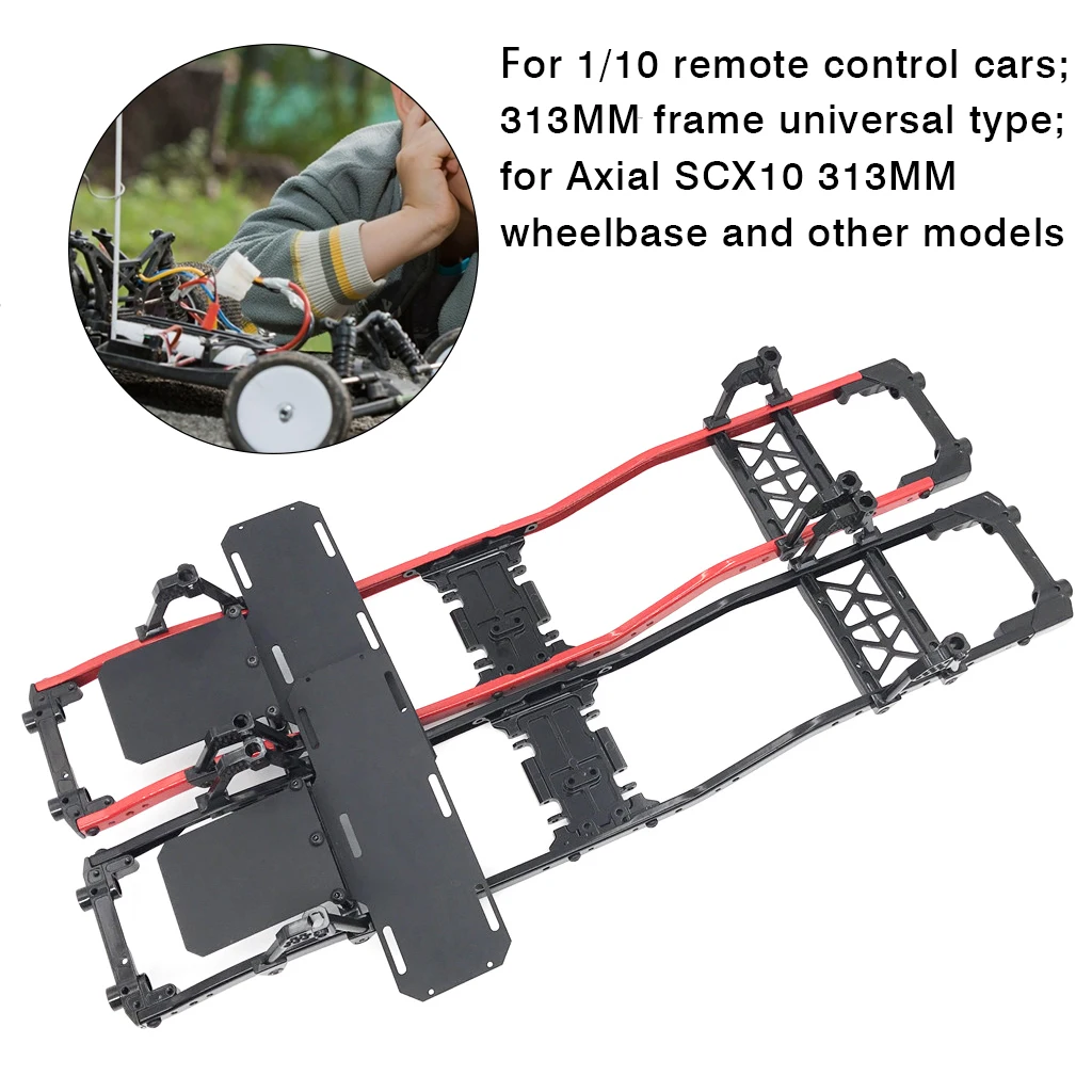 Автомобильная рама с дистанционным управлением для SCX10 1/10 RC автомобилей 313 мм Колесная база универсальная рама шасси бампер в сборе с батарейным лотком