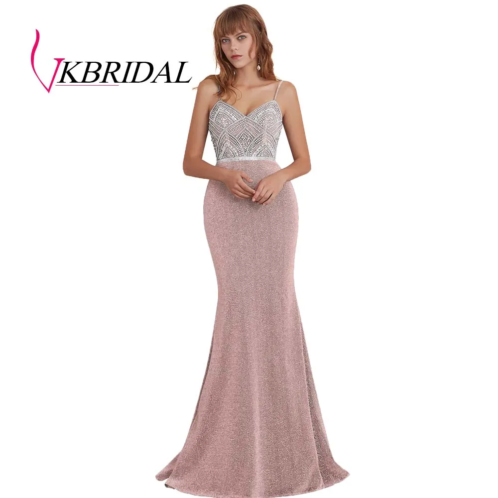 color 3 VKBRIDAL выпускные платья новые сексуальные блестящие ткани с бисером и кристаллами королевский синий формальные вечерние платья - Цвет: color 3