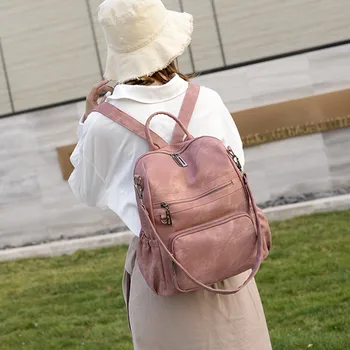 

Leather Backpacks Women Shoulder Bag Vintage Bagpack Travel Bags For School Teenagers Girls Back Pack Women Female Mochila