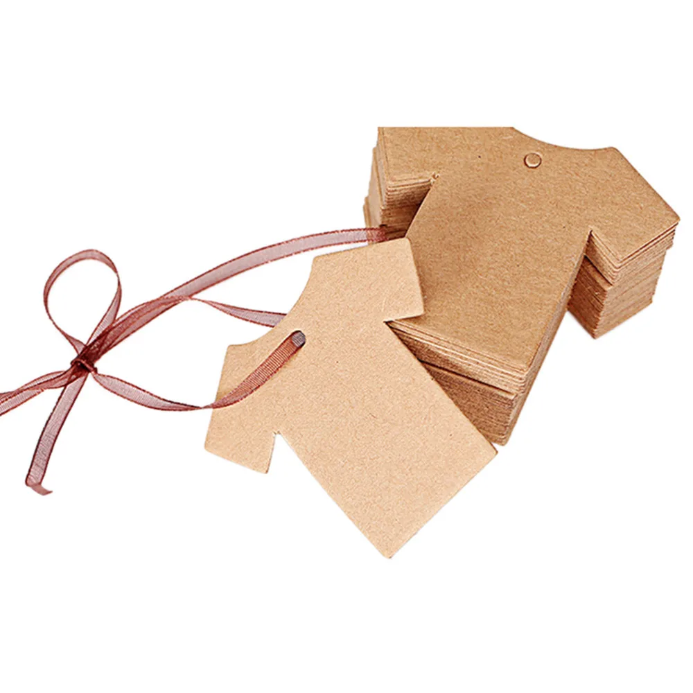 50PCS 100 шт крафт/белый ценник бирка для украшения одежды посылка ценник этикетка - Цвет: 50PCS