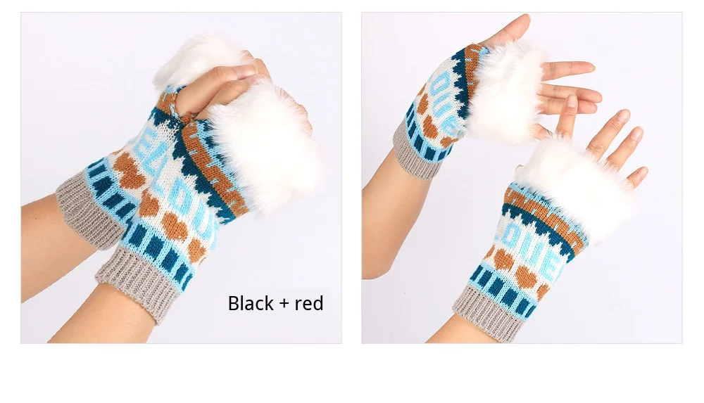Осенние и зимние меховые перчатки, AliExpress, стиль, вязаные перчатки, перчатки для компьютера, цветные теплые перчатки