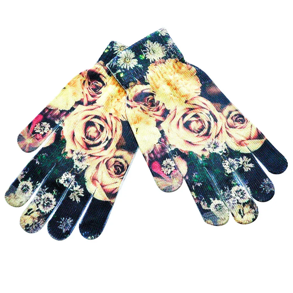 3D Cat Print Knitted Men Women Gloves Winter Warm Phone Screen Kitty Harajuku Ladies Mittens варежки женские зимние guantes cat gloves