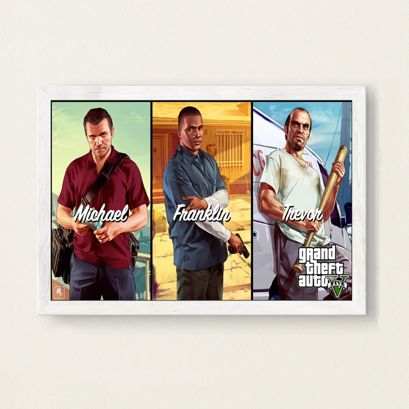 Горячая игра Обложка Grand Theft Auto 5 GTA Горячая видео игра искусство холст живопись плакат настенный Декор для дома - Цвет: 20