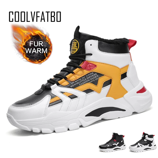 US $22.99 COOLVFATBO Winter Snow Boots Men Trend Casual High Top Shoes Male Outdoor Chunky Sneakers Men Class
