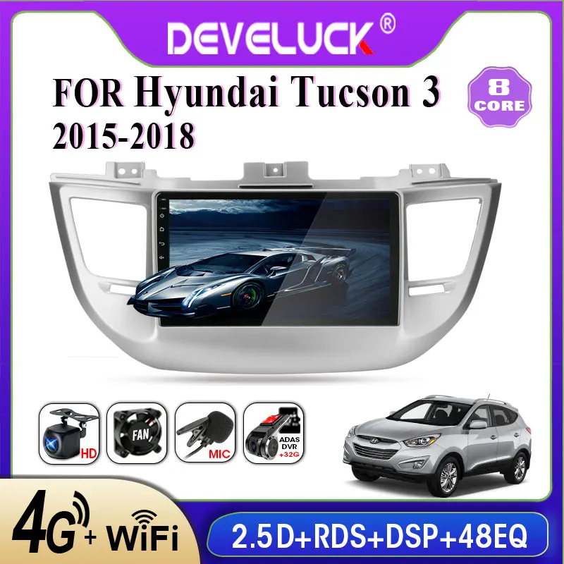 

Android 2din Car Radio Multimedia Video Player 4G+64G 8 Core For Hyundai Tucson 3 2015 -2018 GPS Navigation Stereo Split Screen
