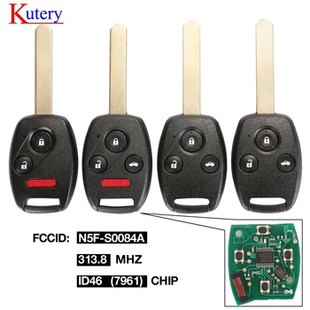 

kutery 10pcs/lot Remote Key for S0084-A 313.8MHz for Honda CIVIC STREAM with ID46 (7961) Chip Car Alarm Control