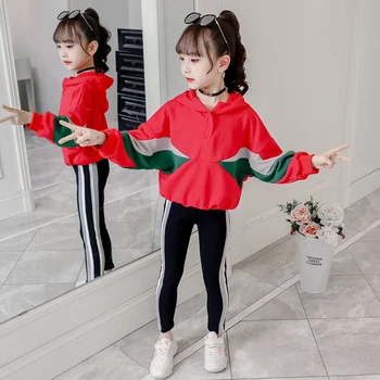 

New Kids Clothes Set Fashion Teen Girls Tracksuits Autumn Spring 2pcs Children Sport Suits 8 10 year Girls Clothes Size 10 11 12