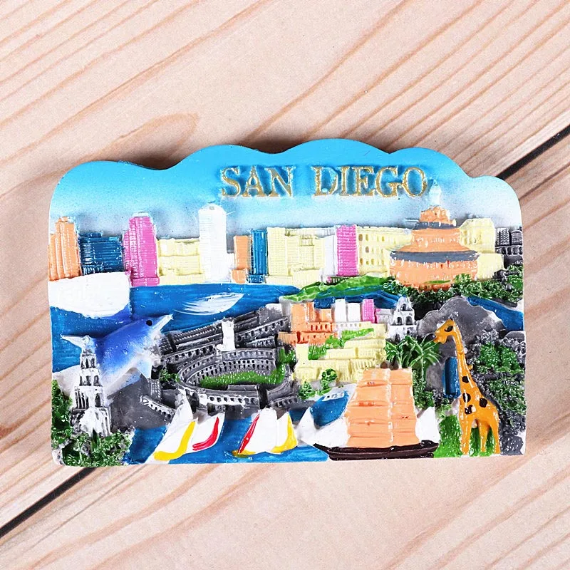 san diego Иностранный холодильник стикер США Нью-Йорк Перу Канада Венесуэла Бразилия Мексика магниты на холодильник мир коллекция подарок - Цвет: san diego