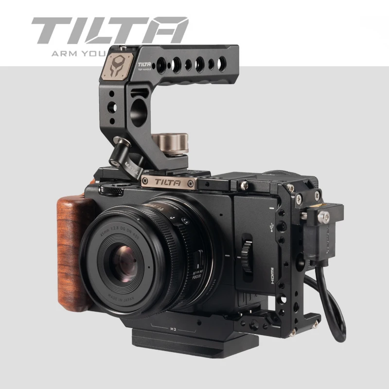 Tilta Cámara Sigma jaula para Sigma FP SIGMA PM Cámara TA-T09-A-B dslr rig con manija superior funda protectora mango de madera
