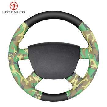 

LQTENLEO Black Camouflage Artificial Leather Steering Wheel Cover For Ford Kuga 2008-2011 Focus 2 2005-2011 Focus 3 2012-2014