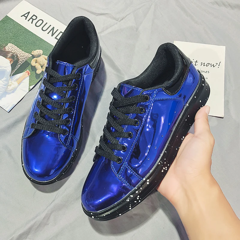 Blue ERNESTNM/женские кроссовки; Новинка года; сезон осень; модная обувь черного цвета из искусственной кожи на толстой подошве; обувь для влюбленных; Zapatos De Mujer - Цвет: Blue