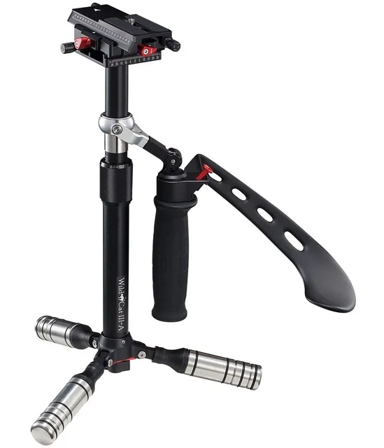 Aluminum alloy Ifoothings WildCat III, алюминиевый сплав и углеродное волокно, DSLR камера, стедикам, уникальный кронштейн, супер светильник, стабилизатор быстрого баланса - Цвет: Aluminum alloy