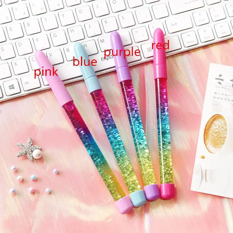 purple Лимит показывает 1 шт. 0,5 мм Kawaii, милые канцелярские принадлежности Единорог зыбучие пески гелевая ручка подпись ручка школьные офисные принадлежности подарок для ребенка подарок - Цвет: purple