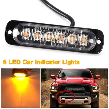 

6LED Car Strobe Lights Ultra-thin Waterproof Truck Highlights Car Side Lights 18W 12-24V Auto Car Lights