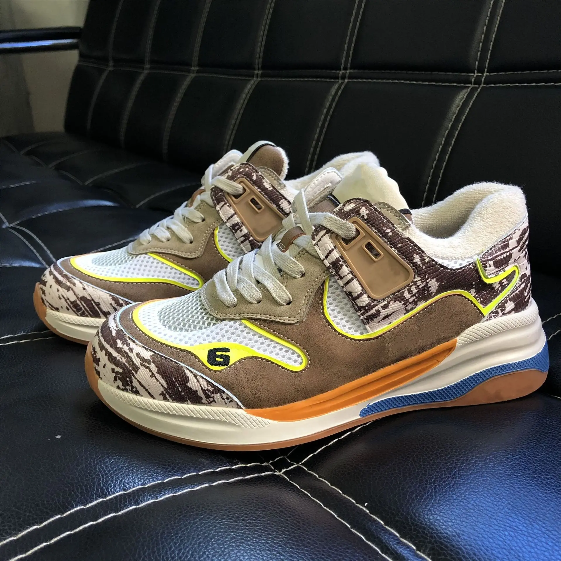 women genuine leather brand sneakers mesh breathable running sports tennis shoes casual leisure walking shoes