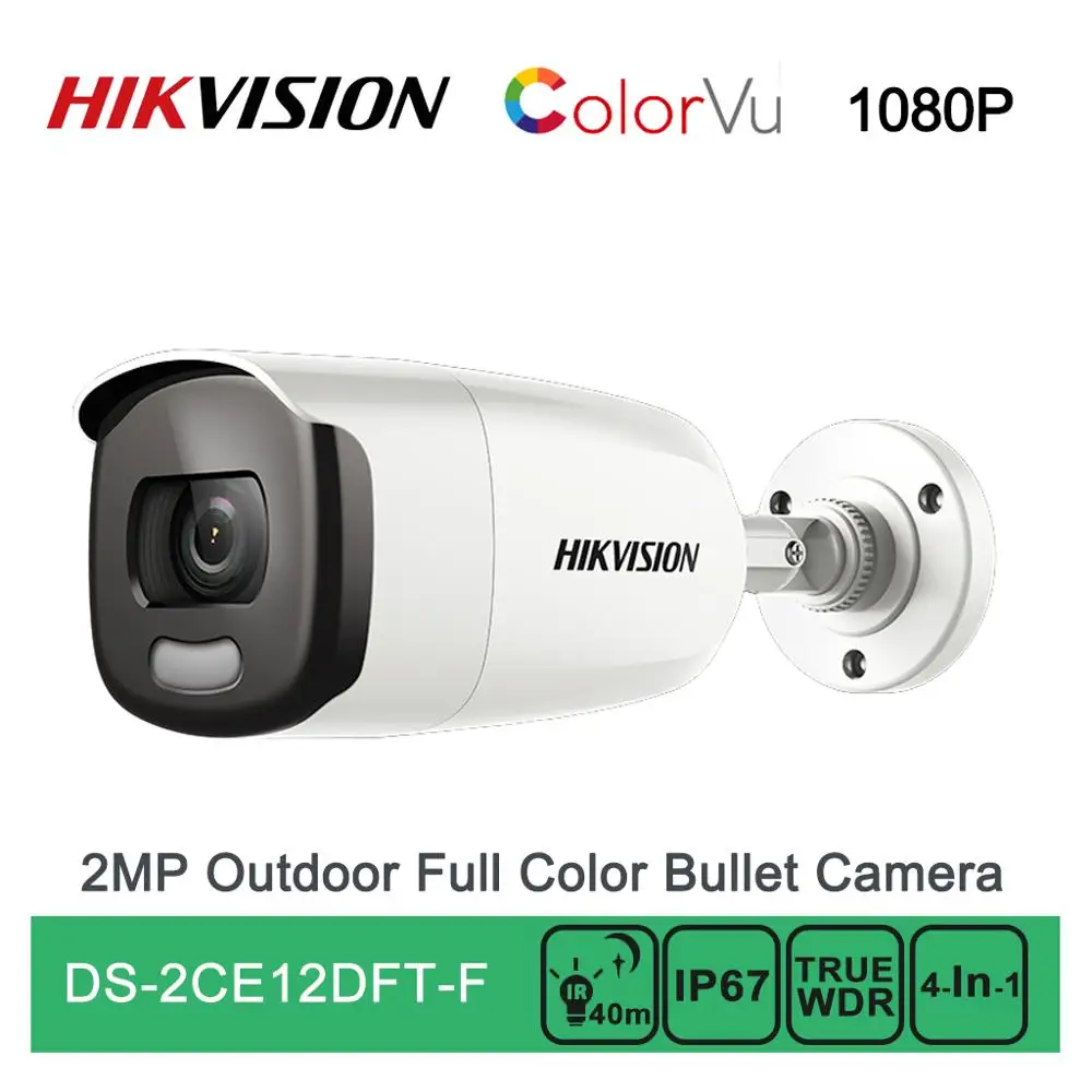 DS 2CE12DFT F Hikvision Turbo HD 1080P 2MP цветная Vu IR Bullet камера TVI/AHD/CVI/CVBS 4 в 1 IP67 OSD