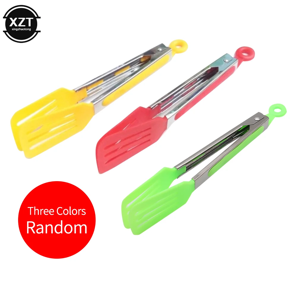 1Pc Nylon Food Tong Stainless Steel Kitchen Tongs Silicone Non-slip Cooking Clip Clamp BBQ Salad Tools Grill Accessories | Дом и сад