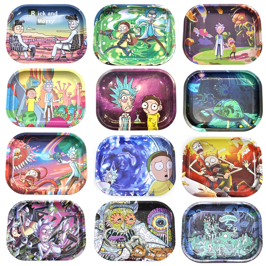 

Newest Cartoon Tobacco Rolling Tray Metal Hand Roller Tobacco Grinder Smoking Accessories E Cigarettes Tool