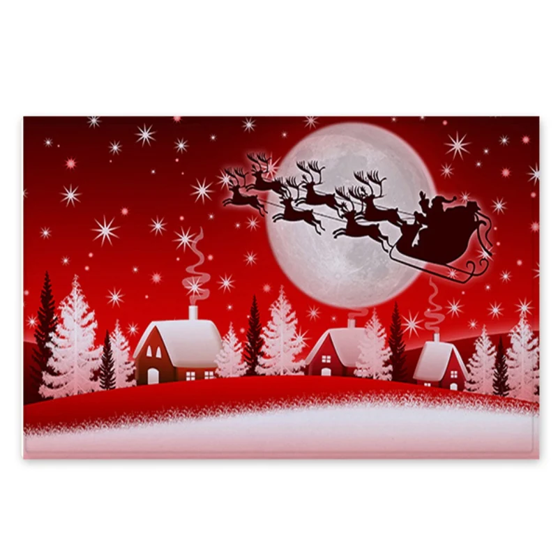 Рождественская елка, фланелевый ковер, 3D Противоскользящий коврик для кухни, комнаты, коврик, Рождественское украшение для дома, красный ковер