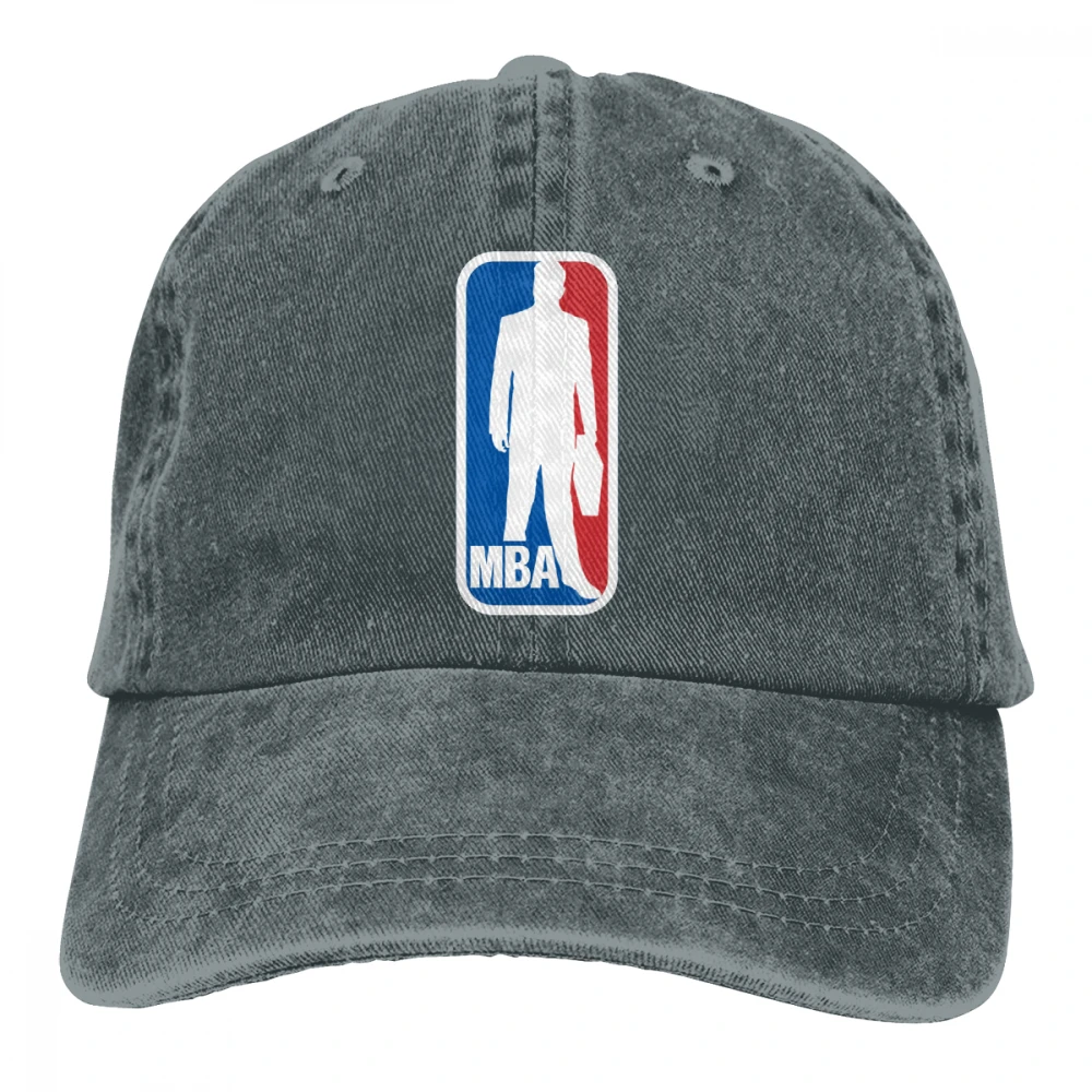 MBA бизнес человек Casquette темно-синий унисекс Мужские Женские джинсовые бейсболка с ремешком кепки Регулируемый Гольф папа шляпа