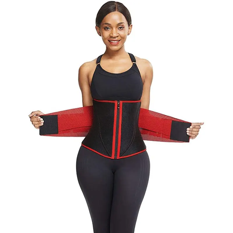 Zip Up Breathable Waist Trainer Shaper Fish Boned Gym Sports Workout Waist Support Men And Women Underbust Bustier Zipper Korset
