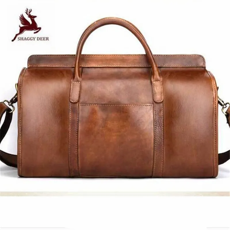 

Large Capacity Travel head Layer Cowhide Business Men's Bag Retro single Shoulder quality Bag