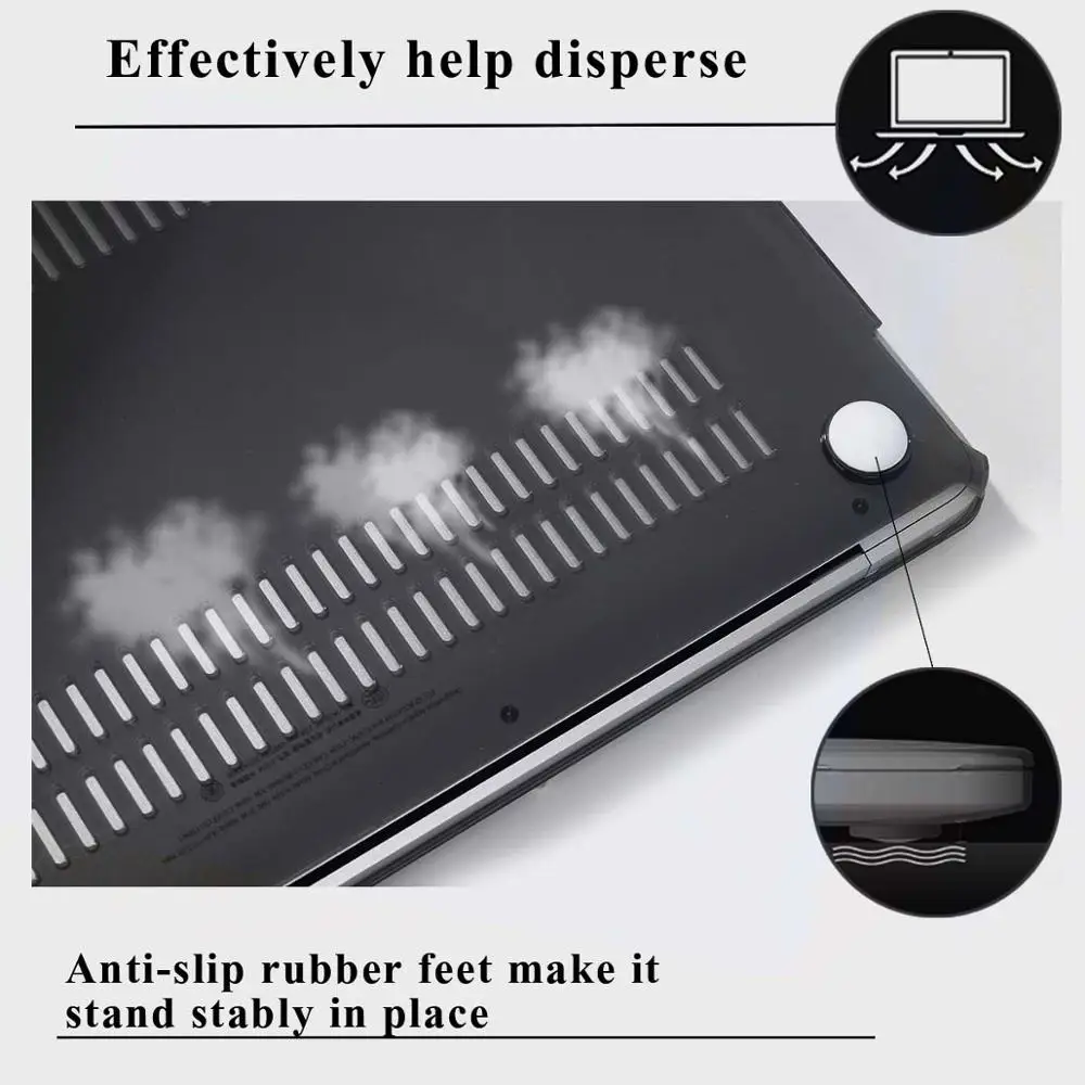KK & LL чехол для Apple MacBook Air Pro Retina 11 12 13 15 черный защитный с кристаллами ноутбука +