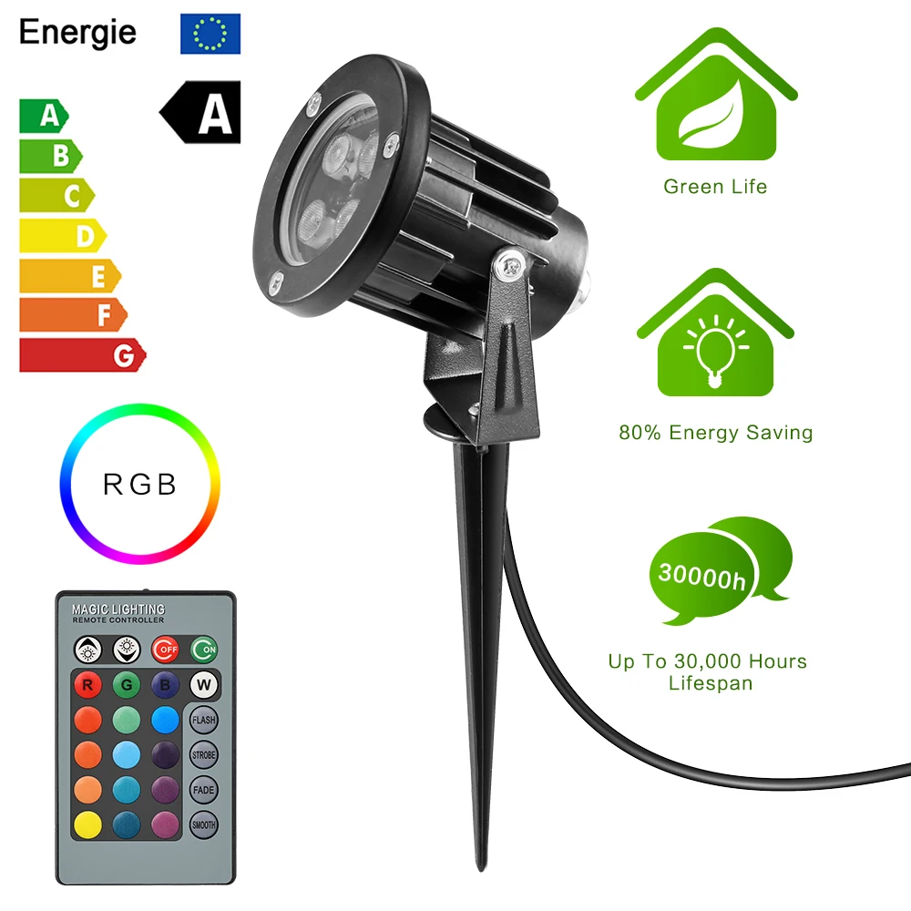 LED Landscape Lighting Outdoor Flood Lights Spike SpotlightGarden Lamp IP65 6/8/10W LED Lawn Light